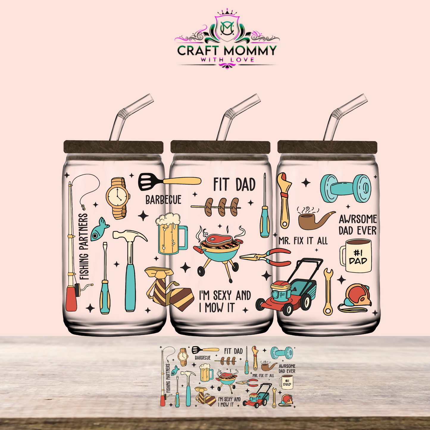 FIT Dad - UV DTF Wrap 16 oz