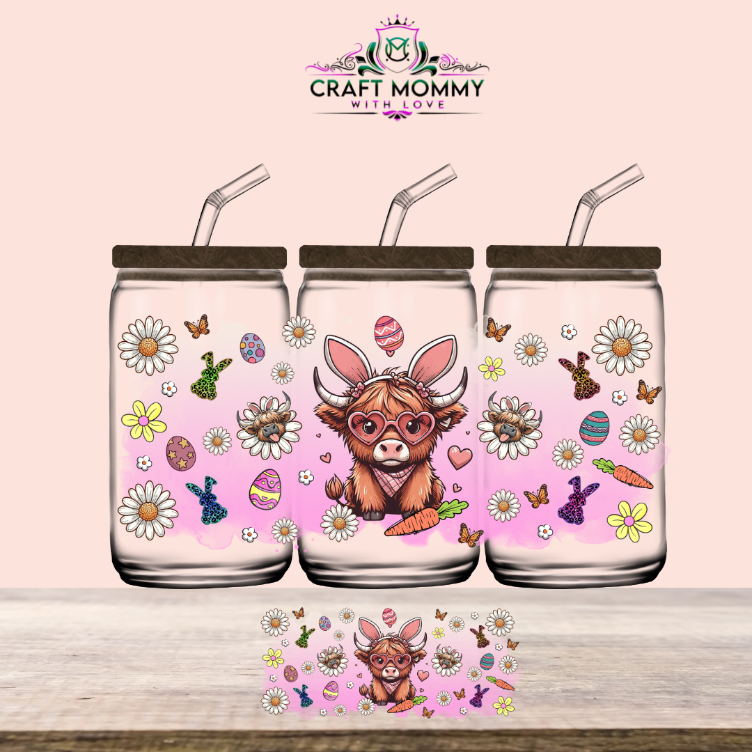 Easter Collection UV DTF Wrap 16oz - cutesy cow