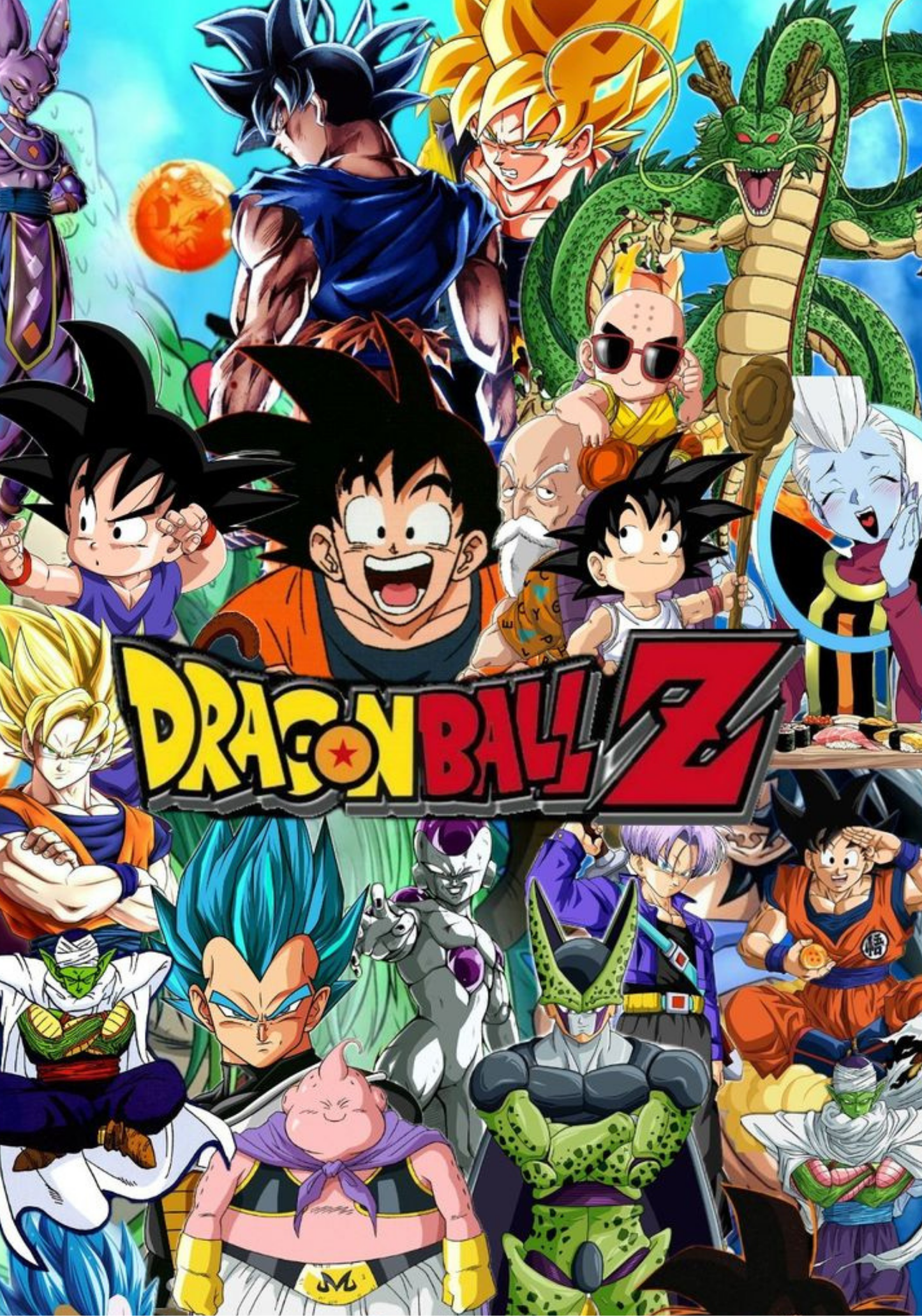 Dragon Ball Z- Composition book vinyl sticker (front and back)