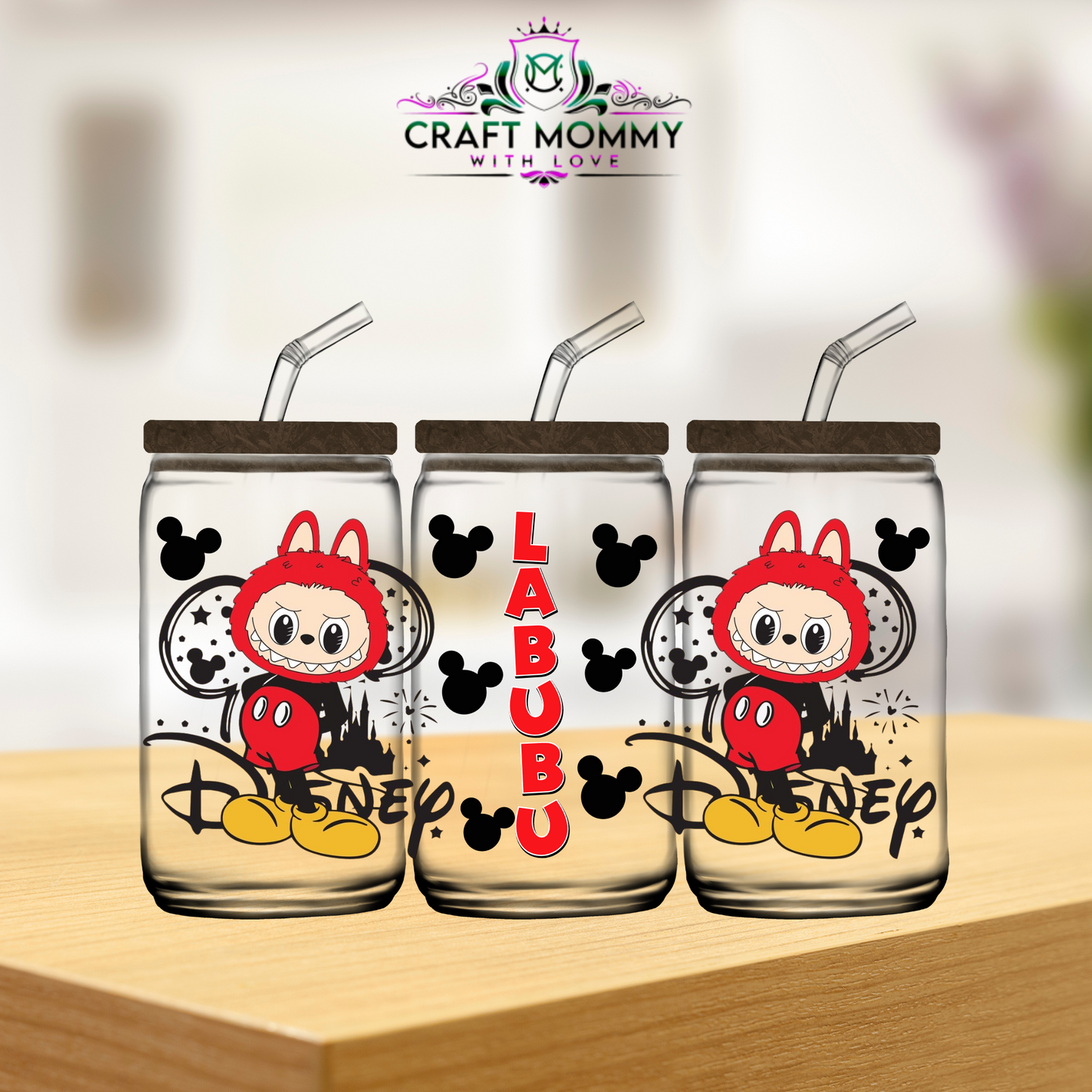 Labubu mouse- UV DTF WRAP 16oz