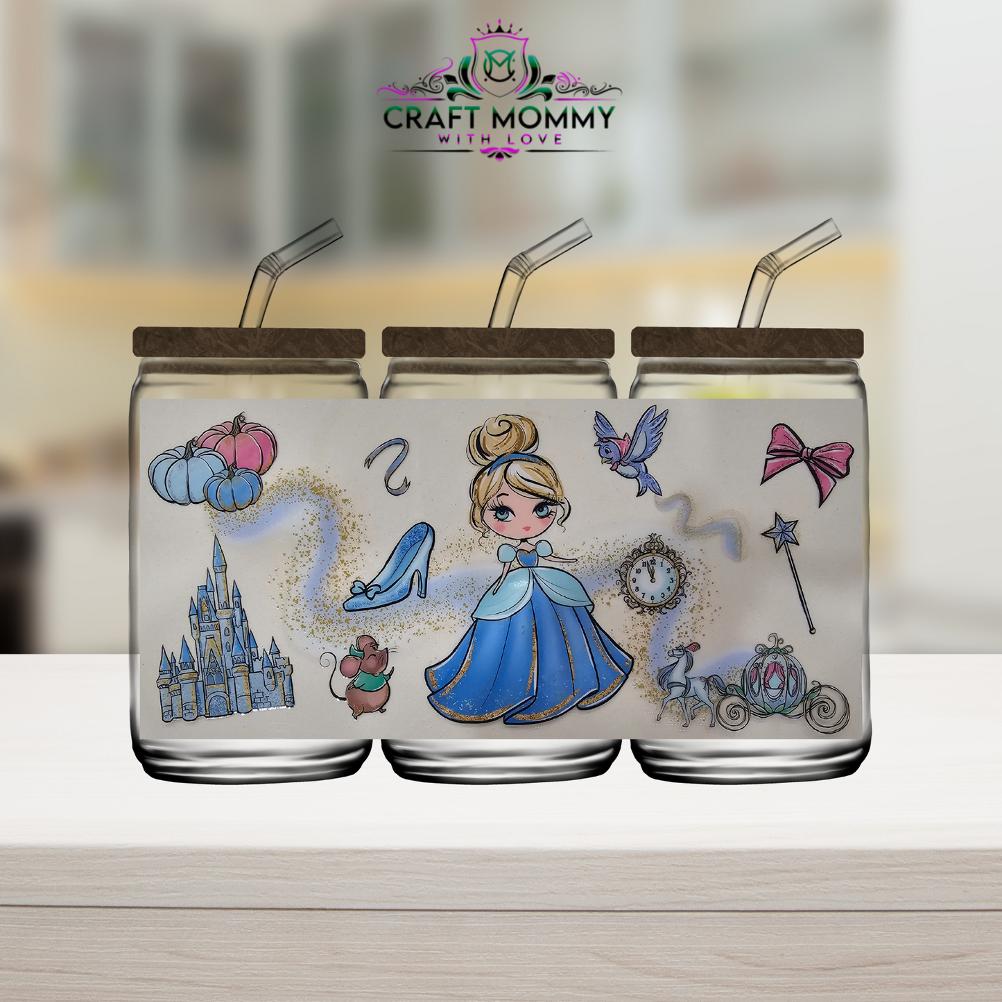 Cinderella cute Disney Princess - UV DTF wrap