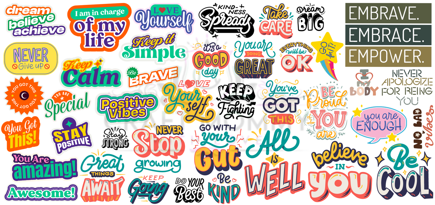 Motivational Small cuttings - UV DTF Wrap 16 oz