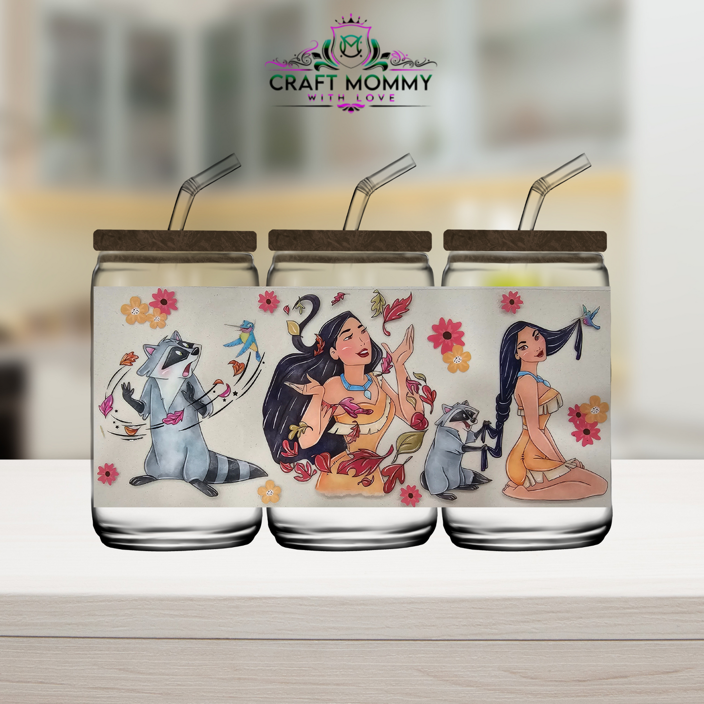 Pocahontas Disney Princess - UV DTF wrap