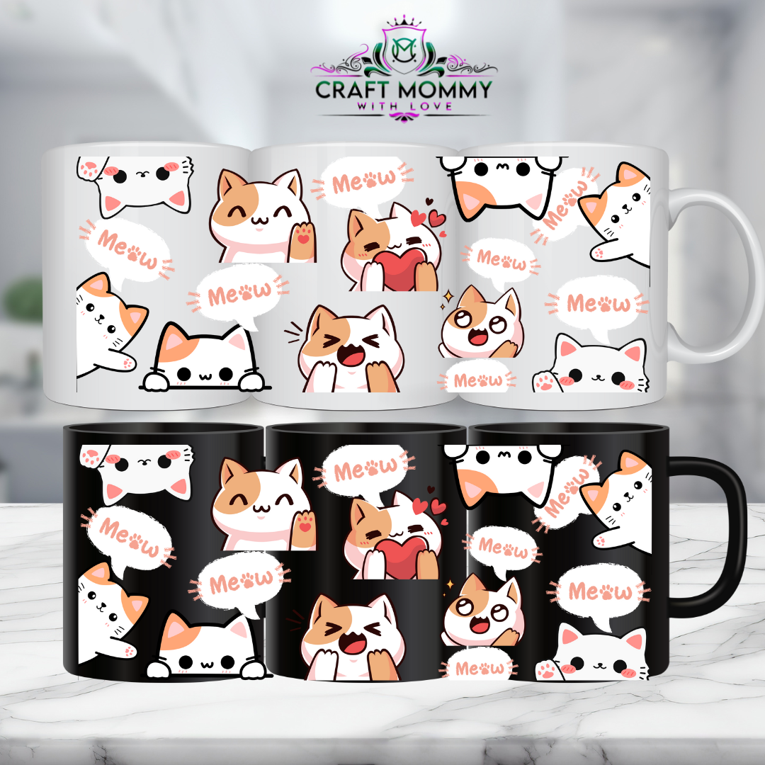 11 oz. Mug UV DTF Wrap- Meow meow