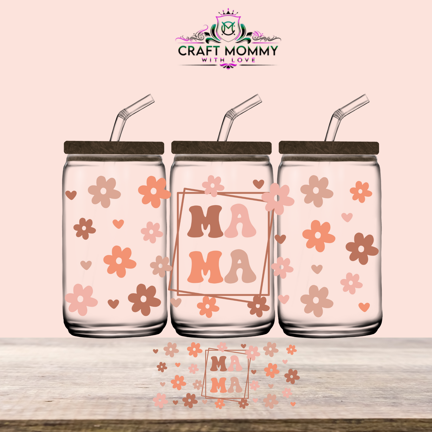 MAMA floral- UV DTF Wrap 16 oz