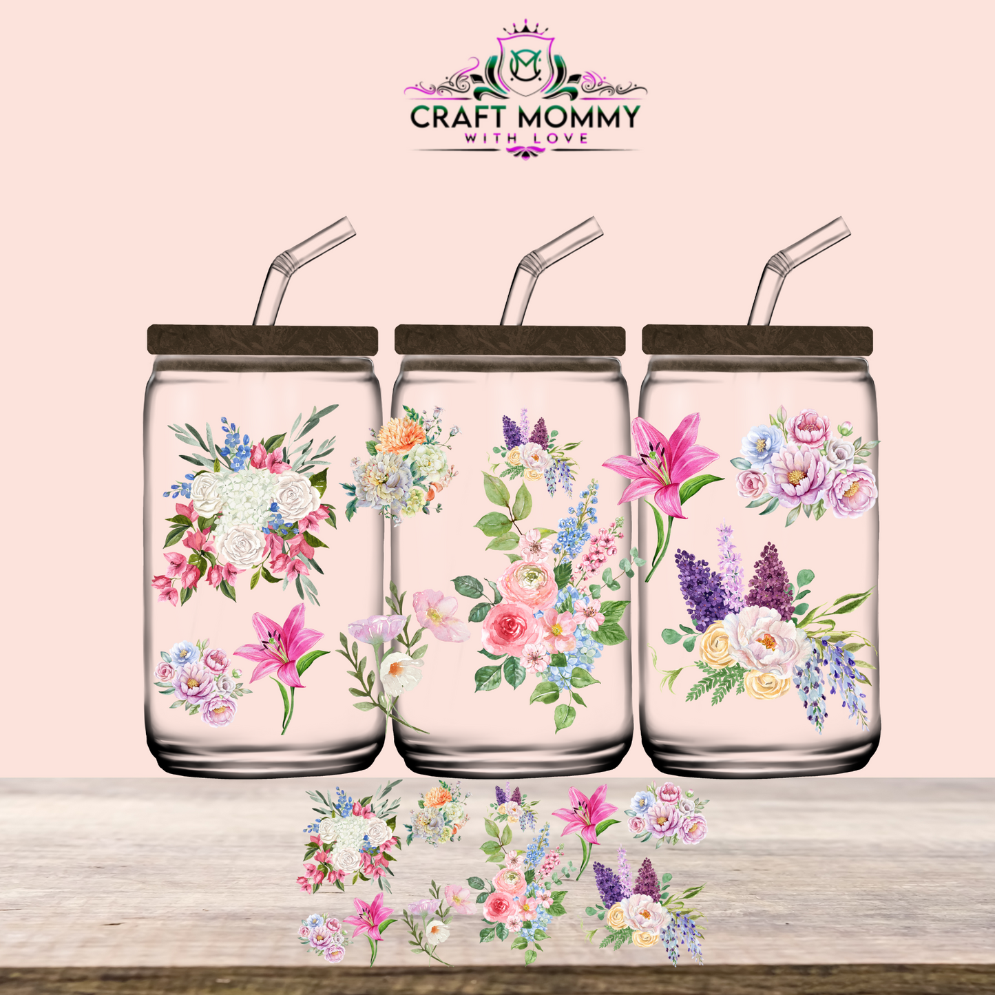 Floral summery- UV DTF Wrap 16oz