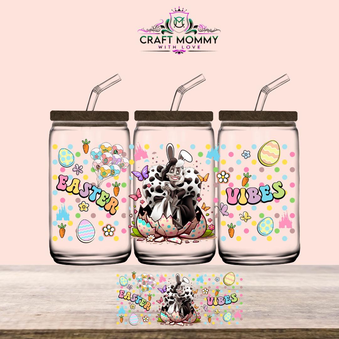 Easter Collection UV DTF Wrap 16oz -Cruella de Vil