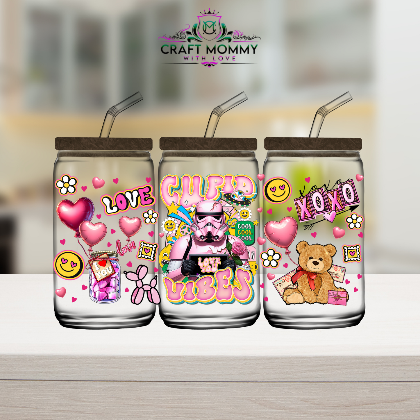 Troops Cupid vibes Valentines UV DTF Wrap 160z