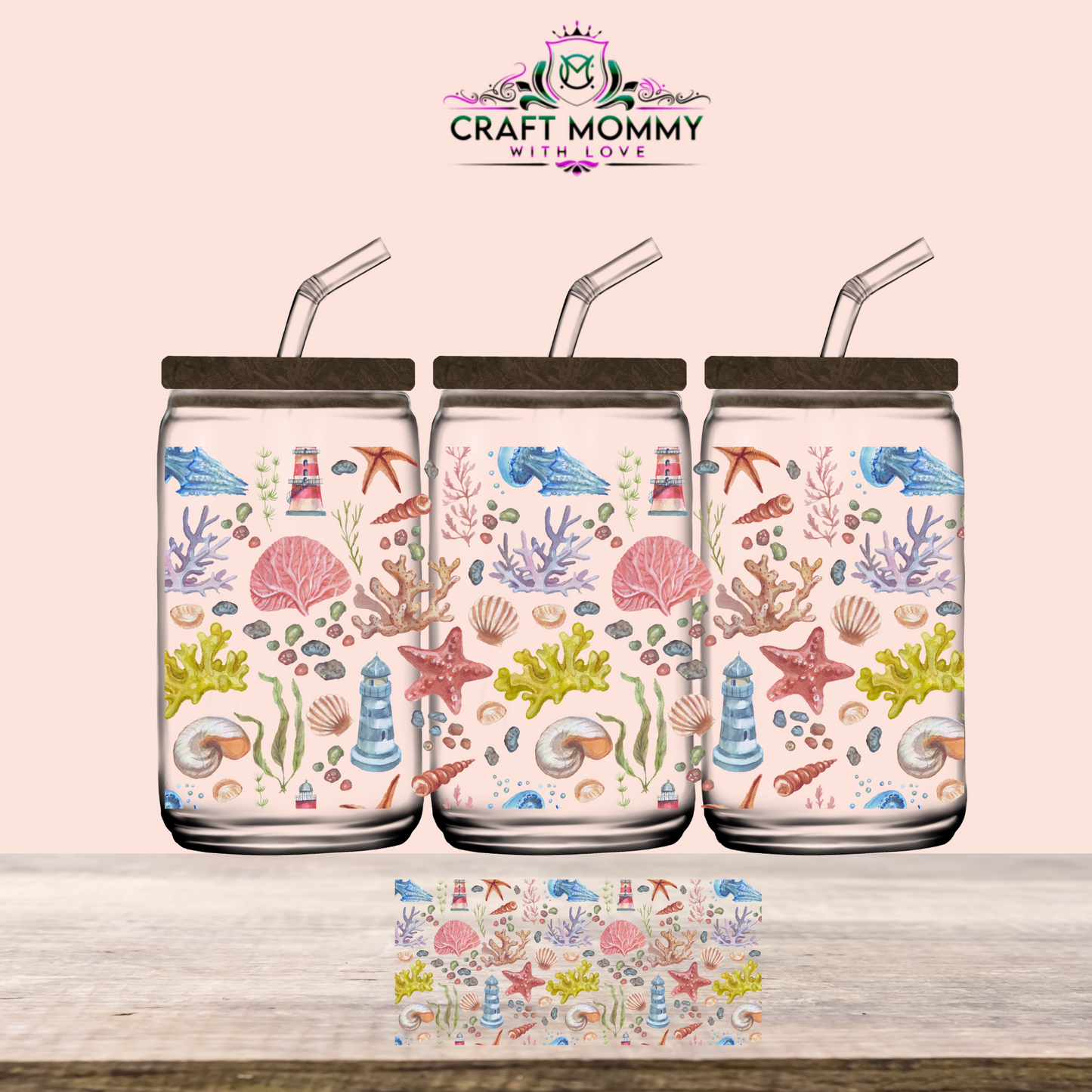 Underwater pastel - UV DTF WRAP 16oz