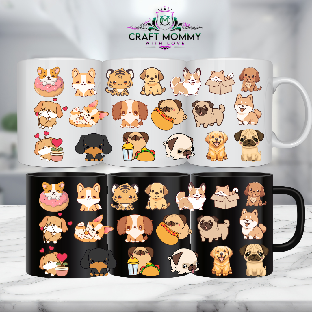 11 oz. Mug UV DTF Wrap- Dogs