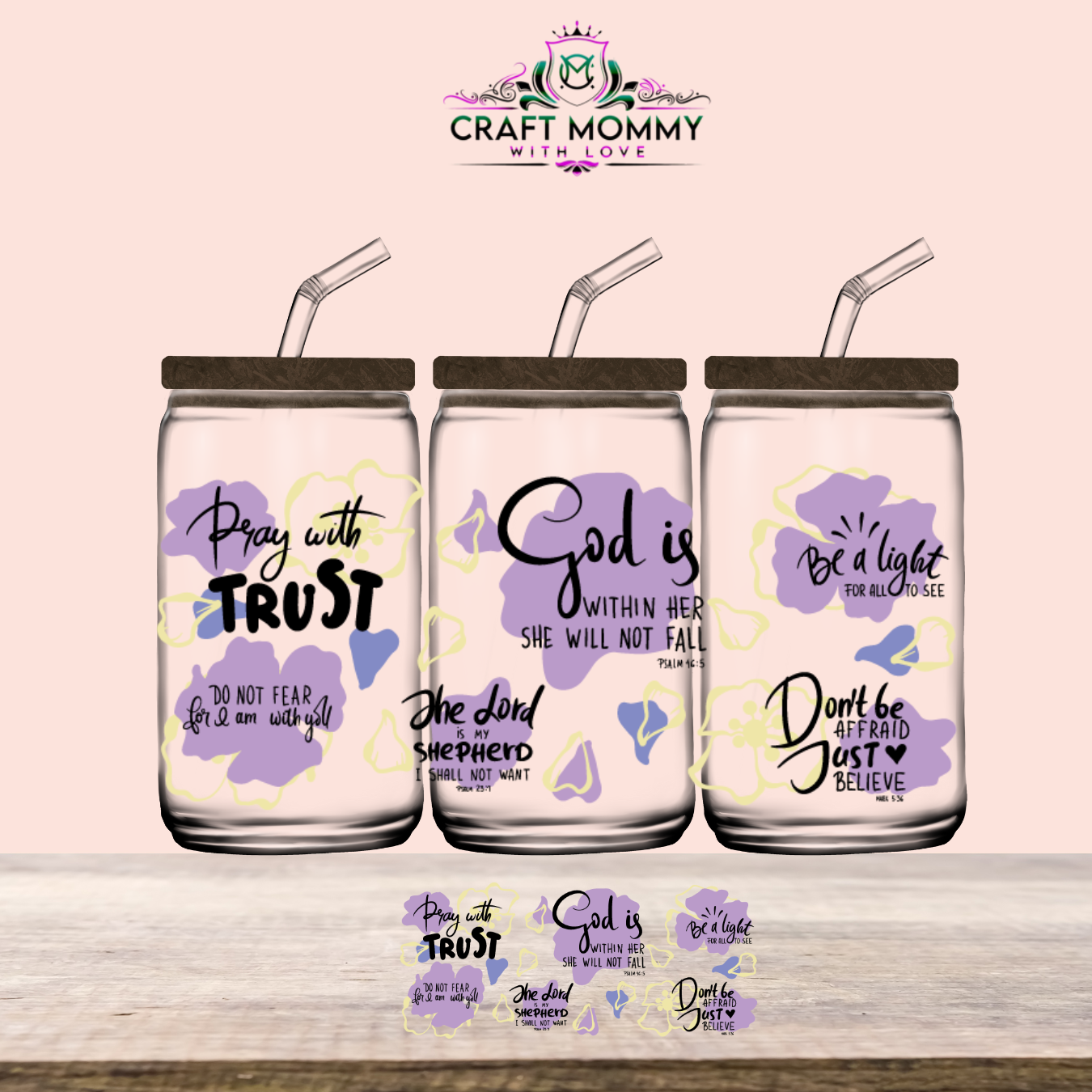 Pray with Trust- UV DTF Wrap 16 oz