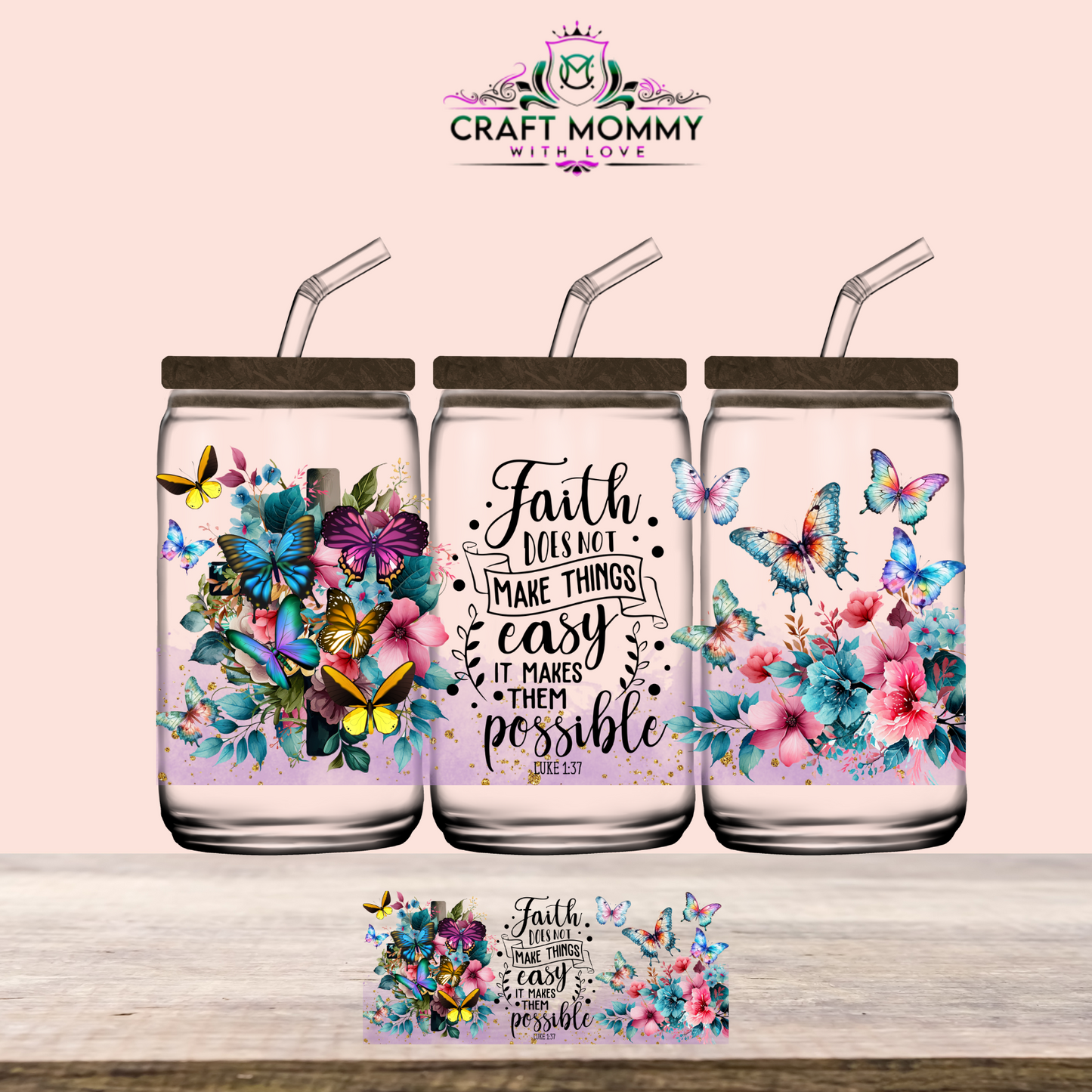 Luke 1:37 -UV DTF Wrap 16 oz