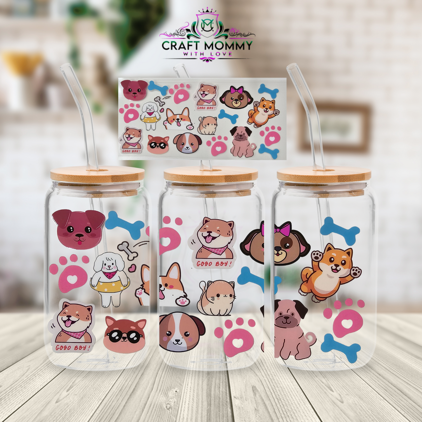 Cute Dog - UV DTF Wrap 16 oz