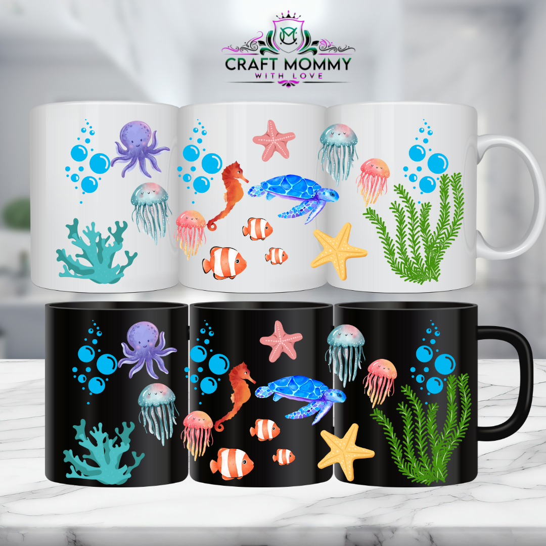 11 oz. Mug UV DTF Wrap- Under water