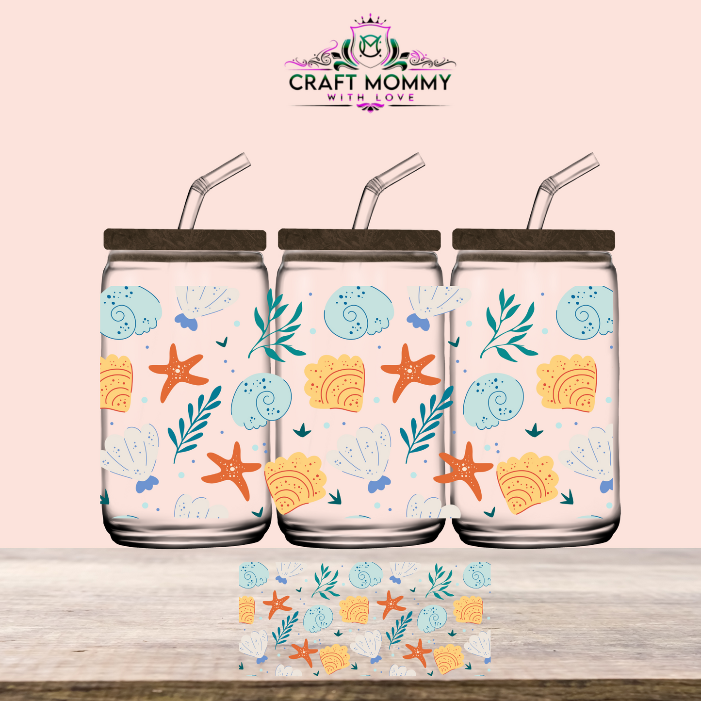 Underwater starfish - UV DTF WRAP 16oz