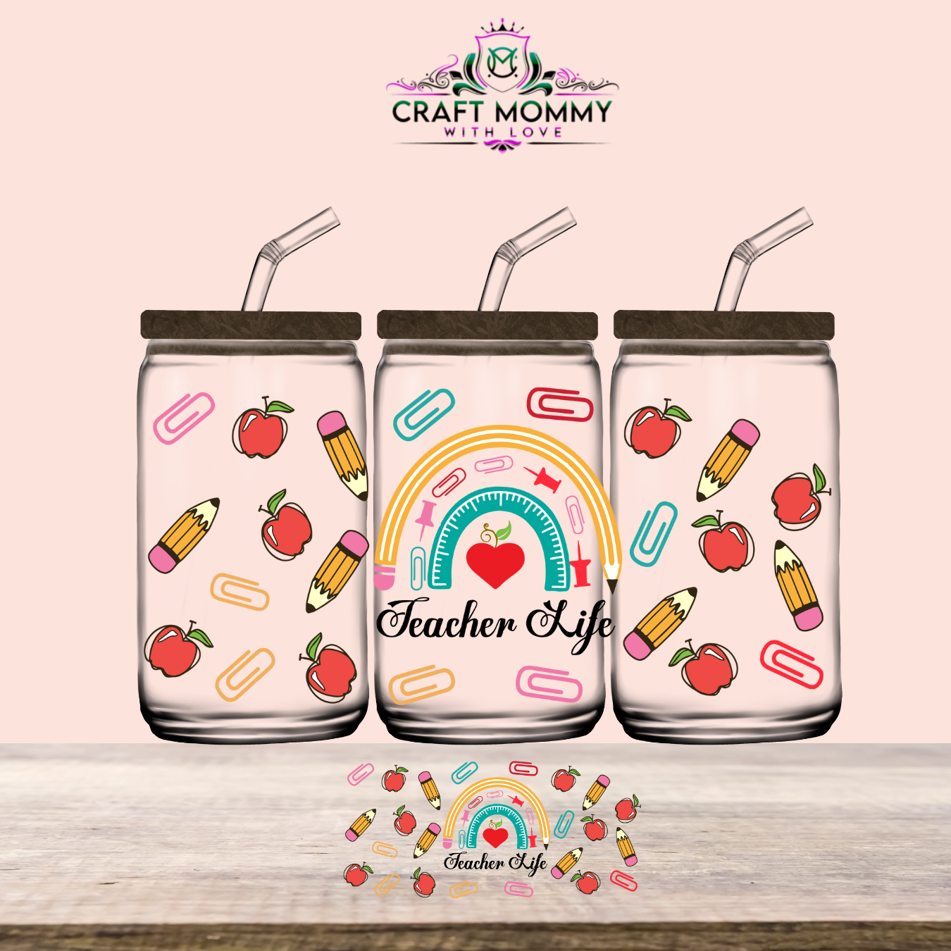 Teacher Life -UV DTF Wrap 16 oz