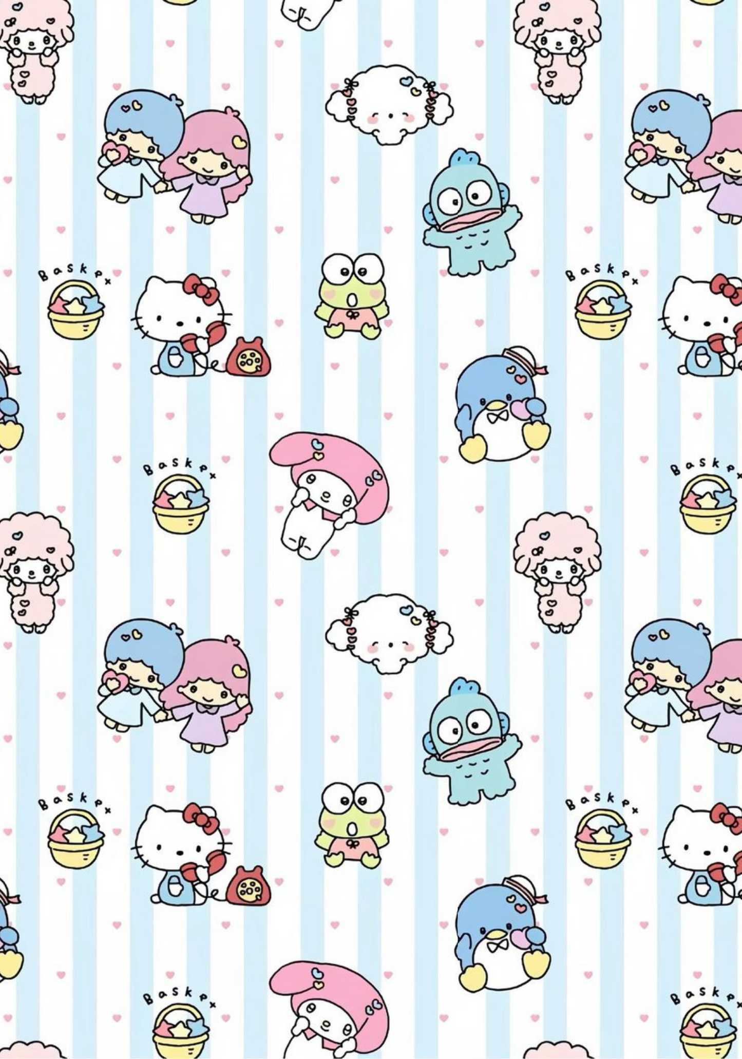 Soft blue SanriO- Composition book vinyl sticker (front and back)