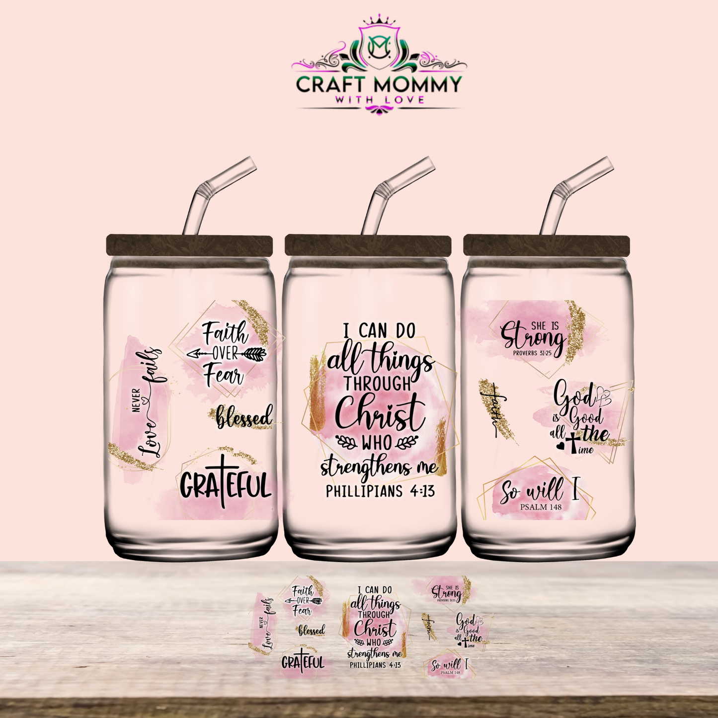 Phillipians 4:13 -UV DTF Wrap 16 oz