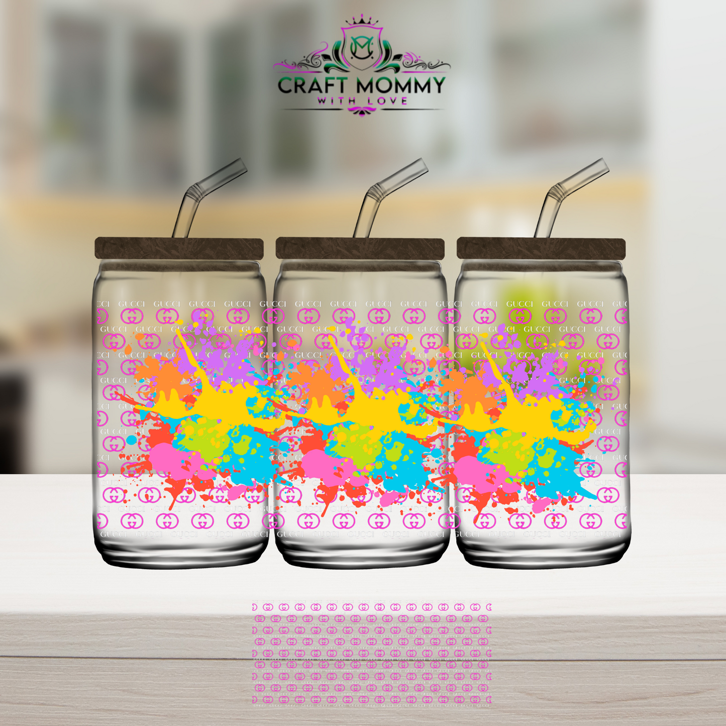 Designer GC wrap  - UV DTF Wrap 16 oz