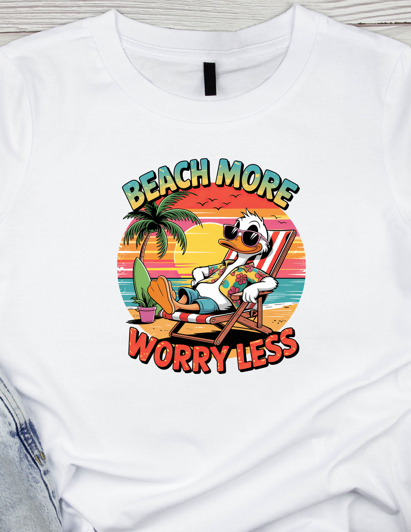 Beach More,Worry Less -DTF TRANSFER Prints 10 x 10 inches