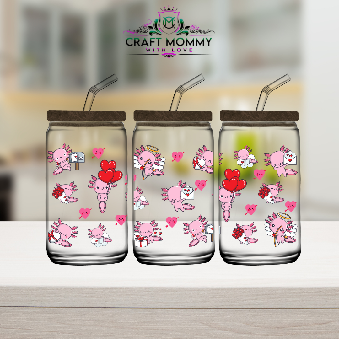 Axolotl Kawaii - UV DTF Wrap 16 oz