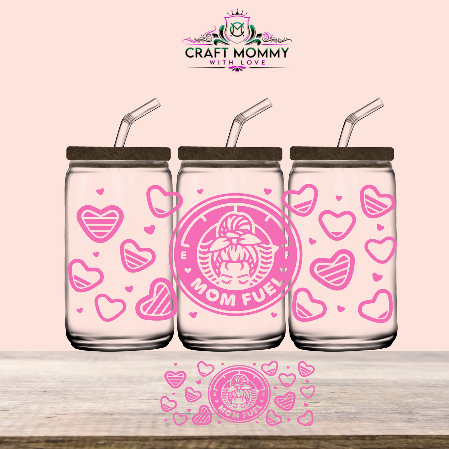MOM Fuel pink- UV DTF Wrap 16 oz