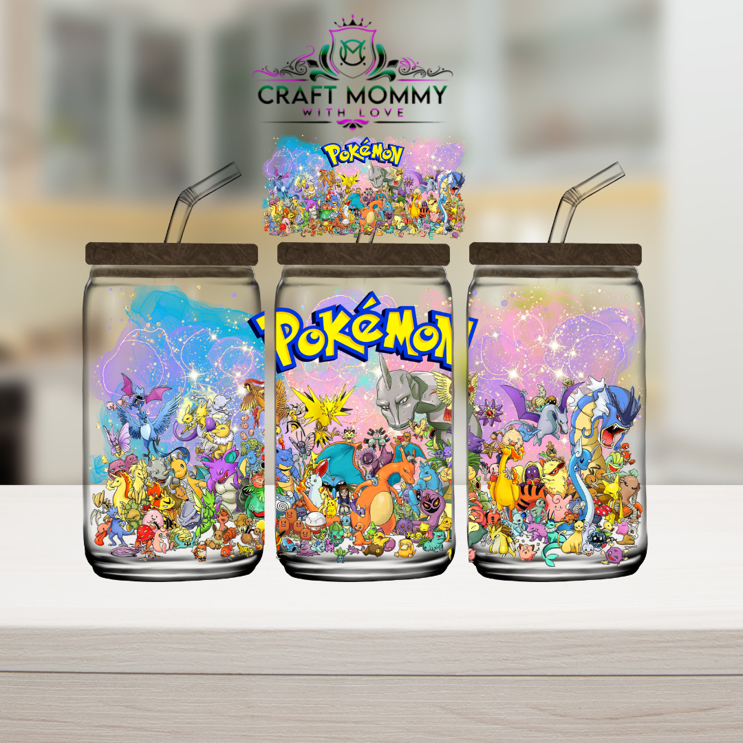 Pokemon colorful -DTF Wrap 16 oz