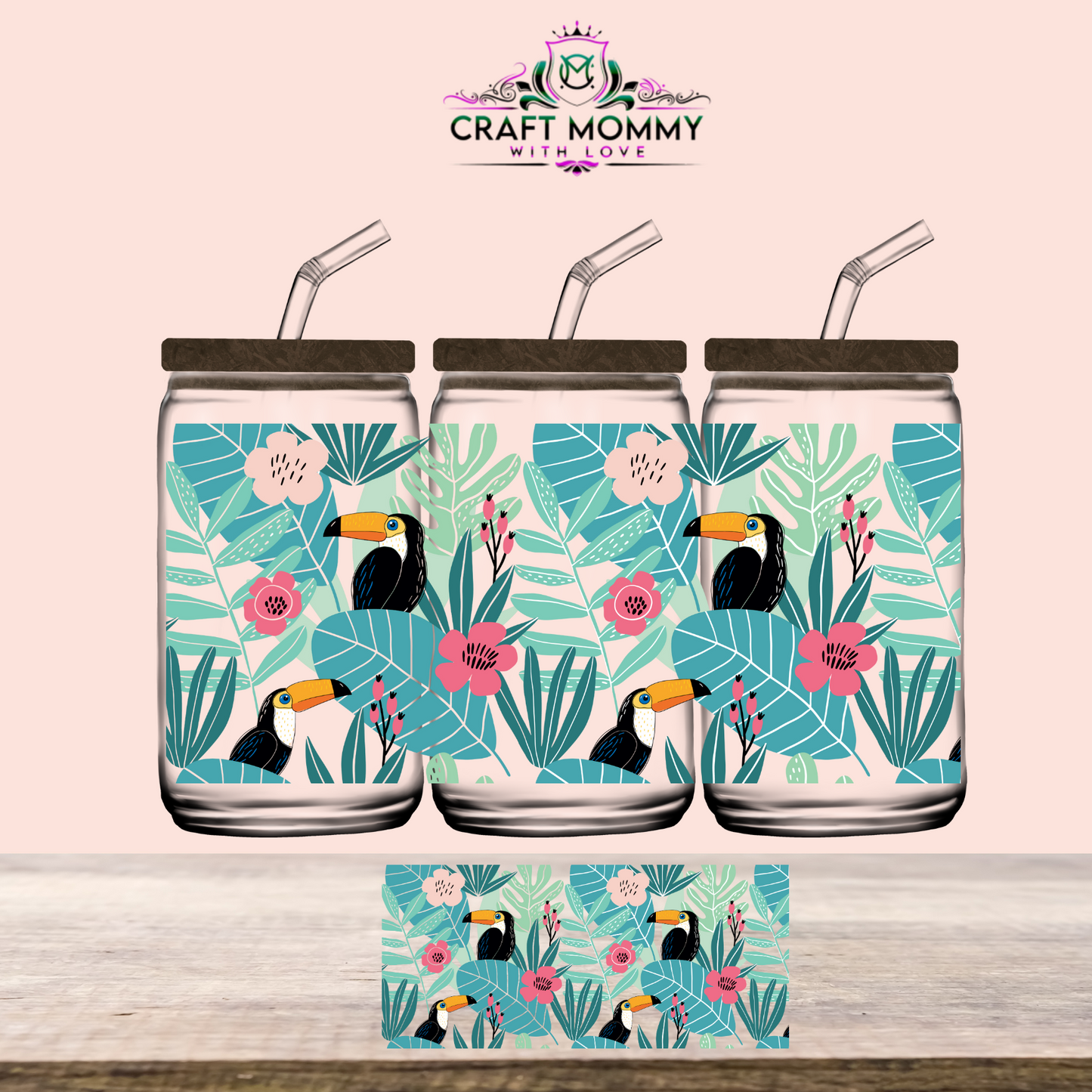 Big Bird and plants- UV DTF WRAP 16oz