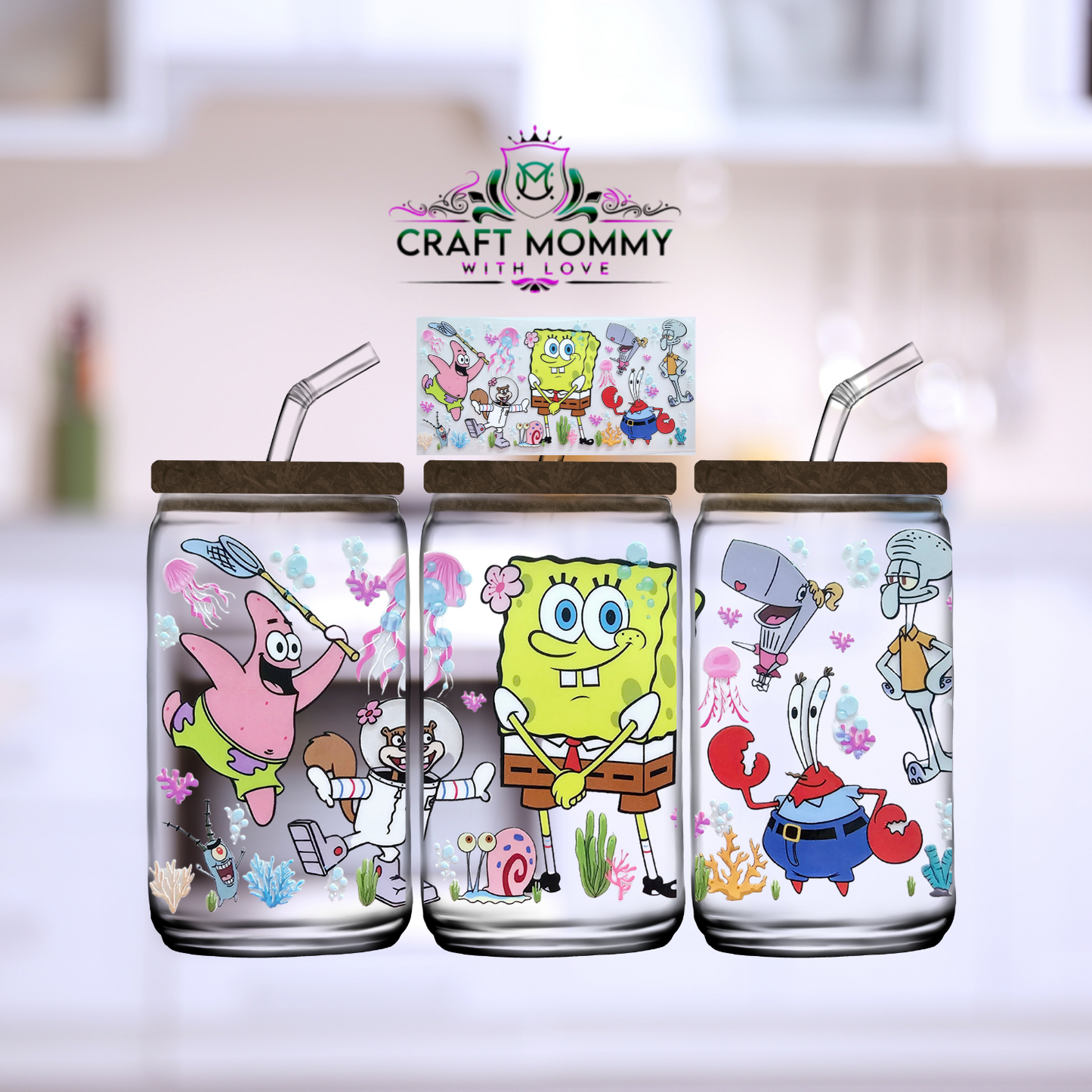 Sponge bob UV DTF Wrap 16 oz