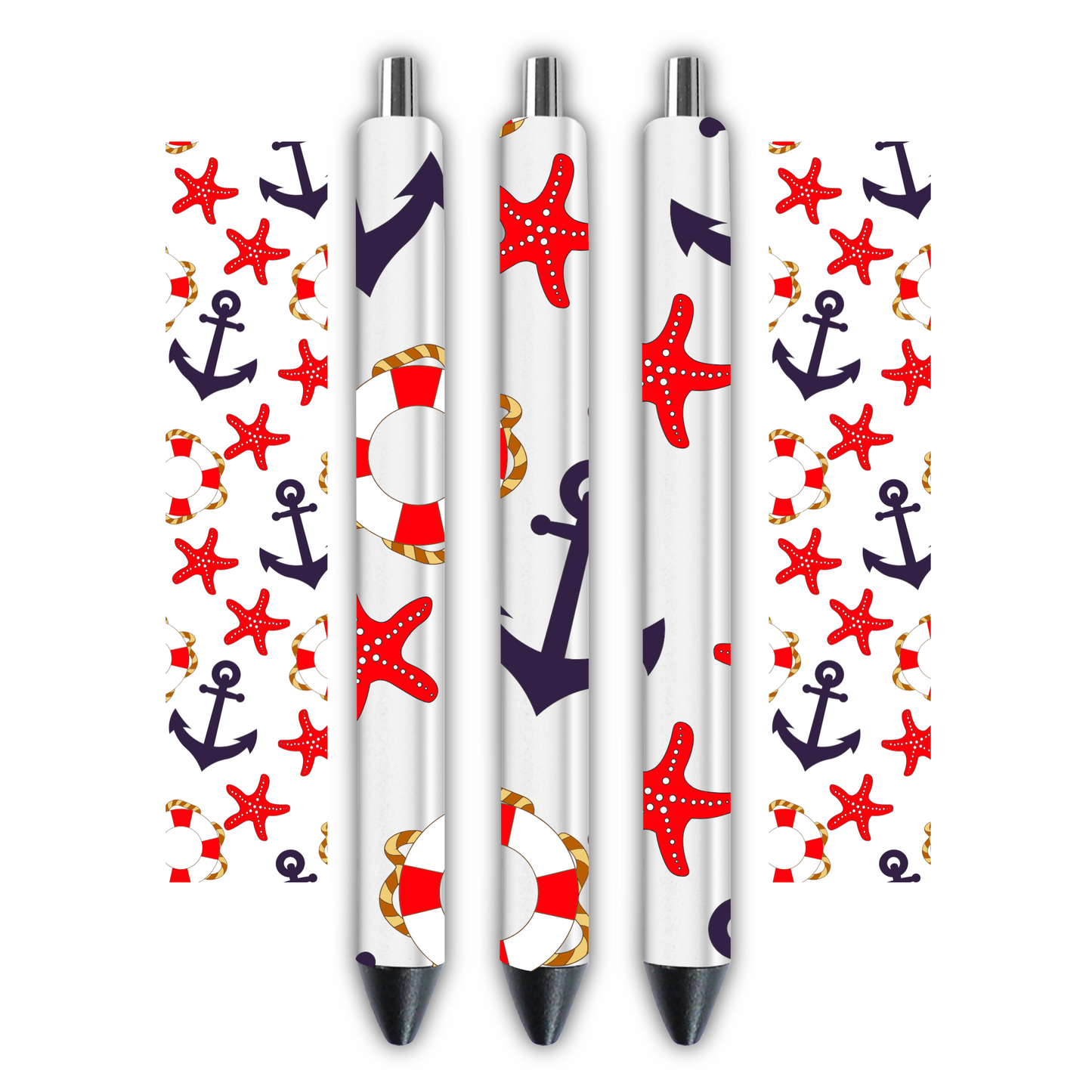 Nautical Pen wrap 1.3 x 4.3 inches