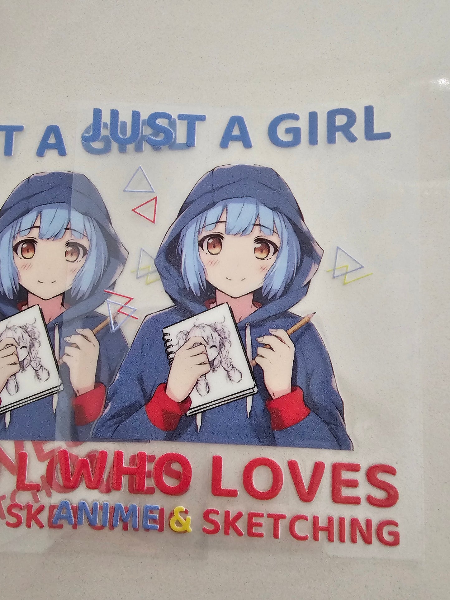 Just a girl who loves Anime and sketching - UV DTF Decal
