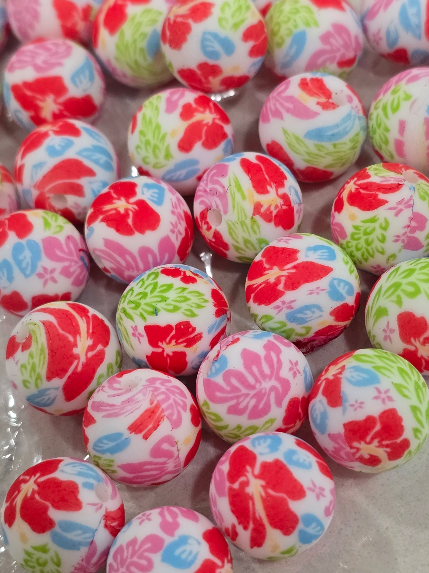 15mm Silicon beads gumamela flowers