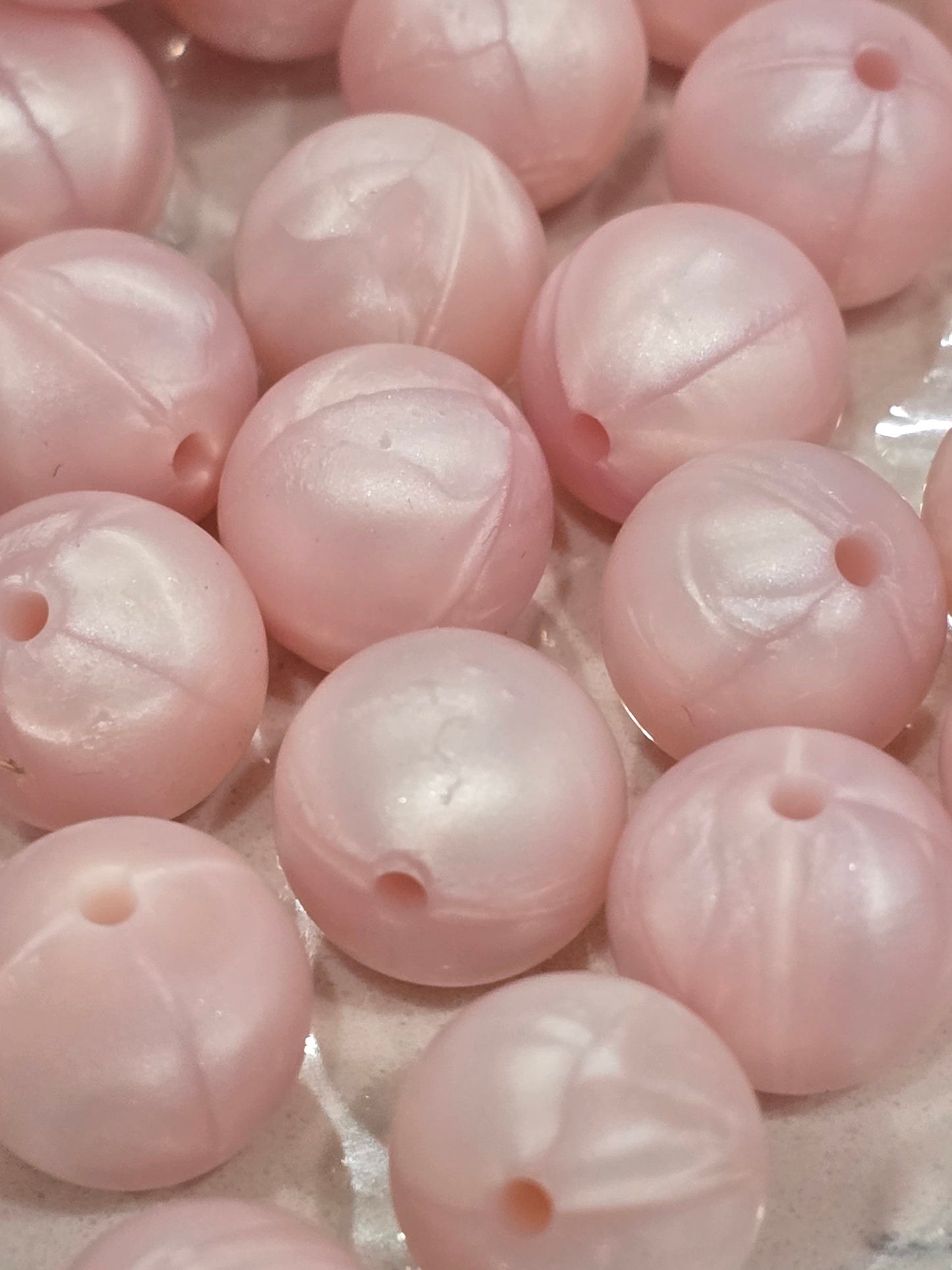 15mm Silicon metallic baby pink