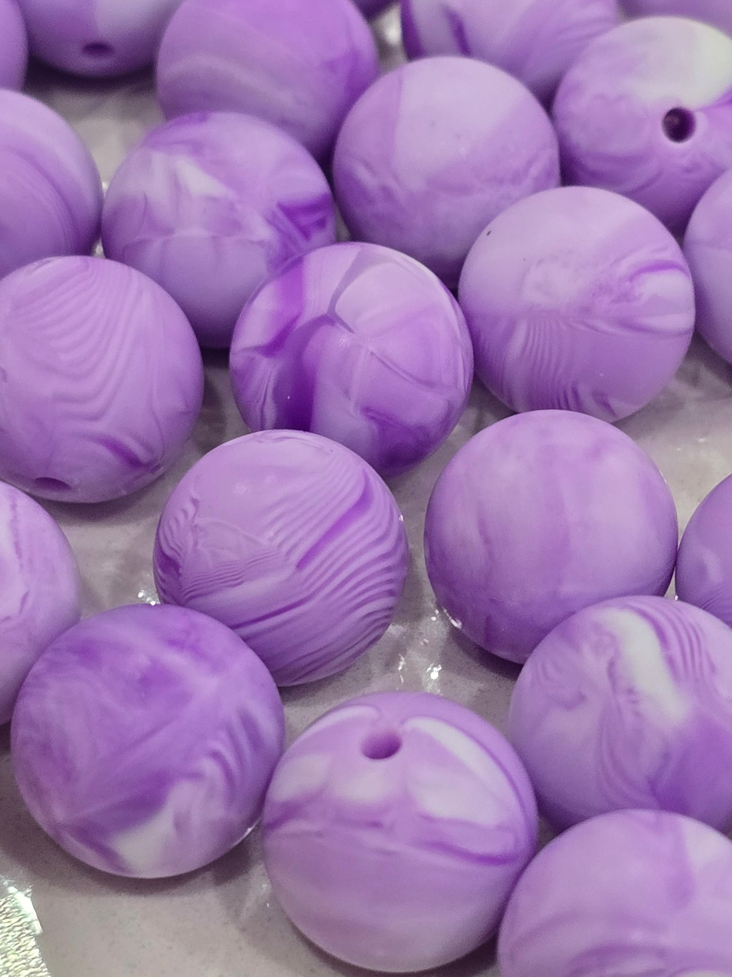 15mm Silicon swirl purple white