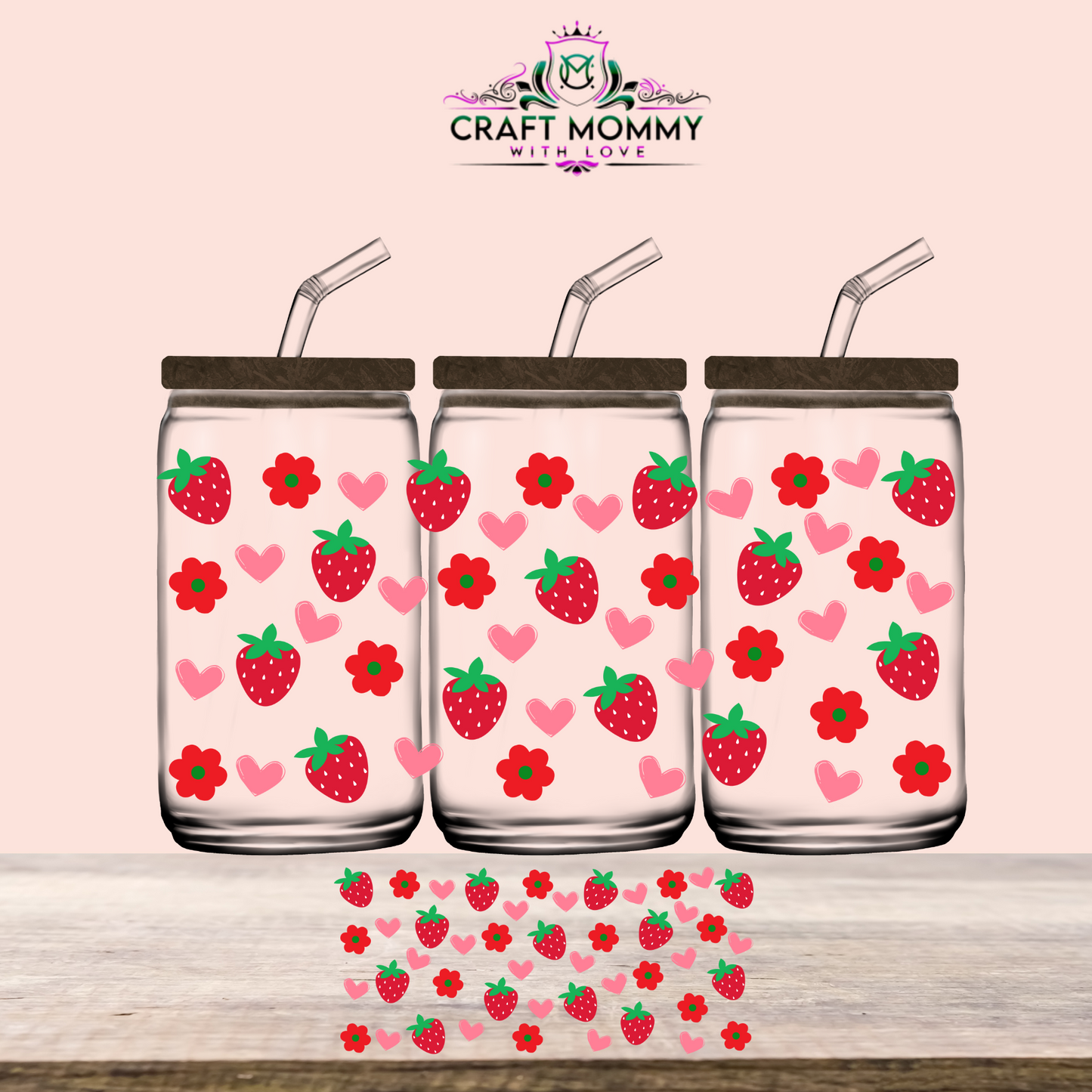 Strawberry - UV DTF WRAP 16oz