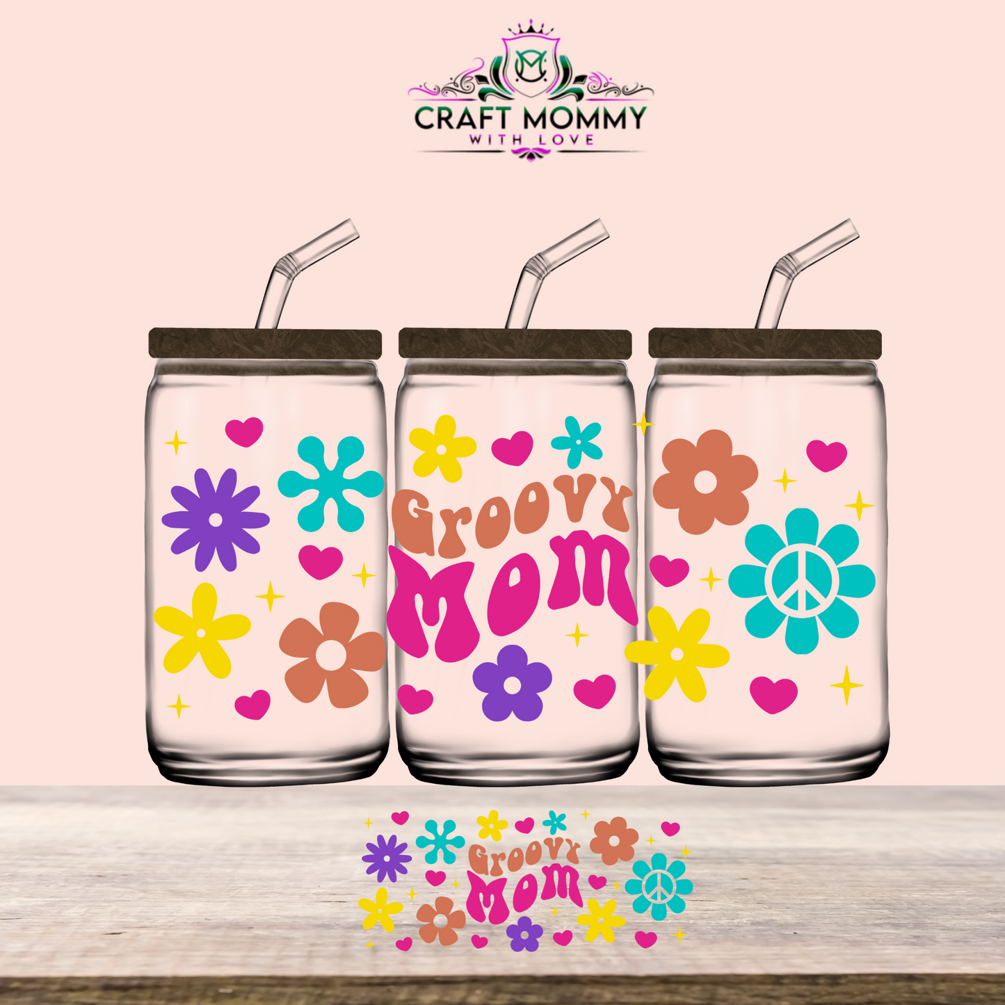 Groovy Mom- UV DTF Wrap 16 oz