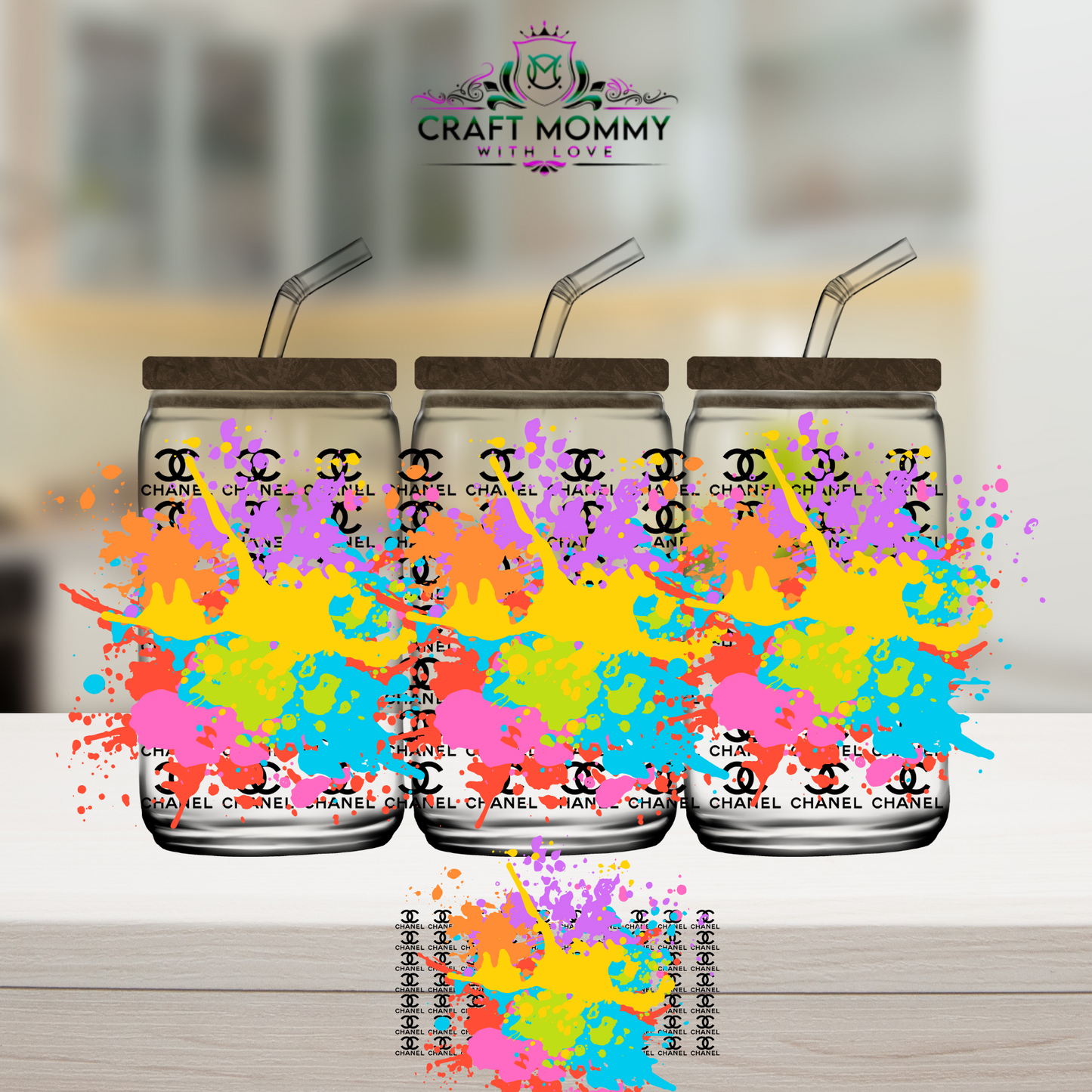 Designer CC wrap (black)- UV DTF Wrap 16 oz