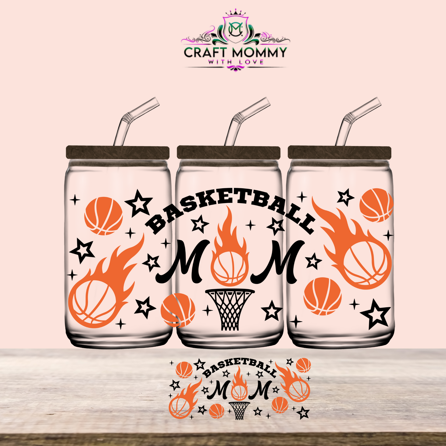 Basketball Mom- UV DTF Wrap 16 oz