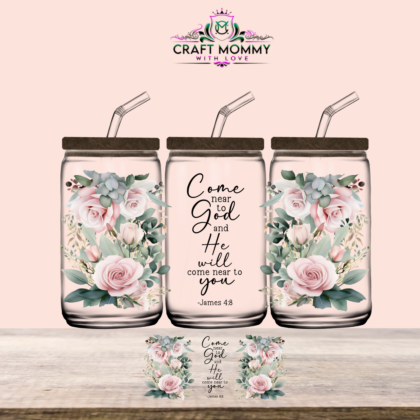 James 4:8- UV DTF Wrap 16 oz