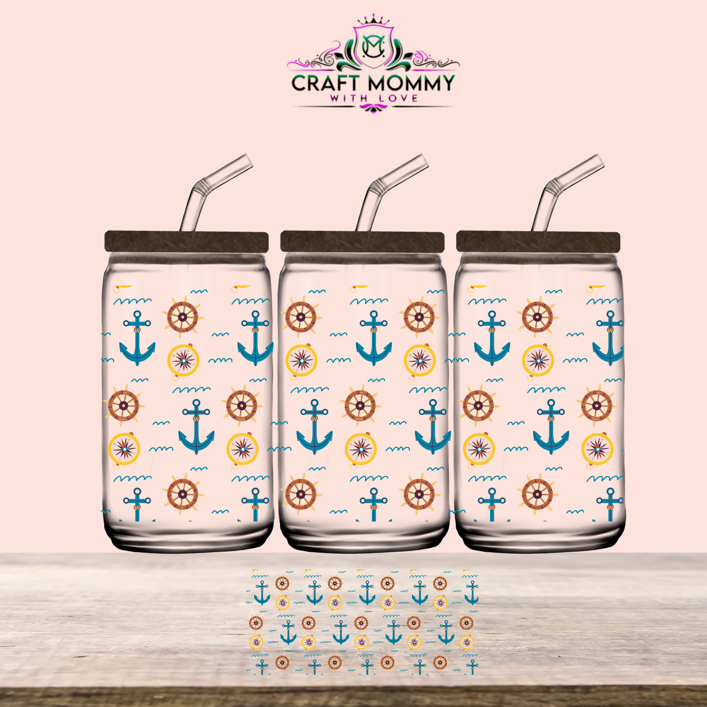 Nautical 002 - UV DTF WRAP 16oz