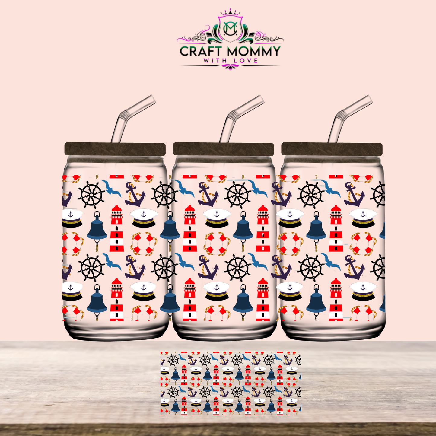 Nautical 003 - UV DTF WRAP 16oz