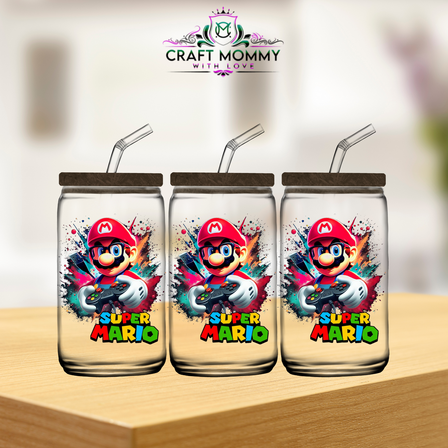 Mario Decals- UV DTF WRAP 16oz