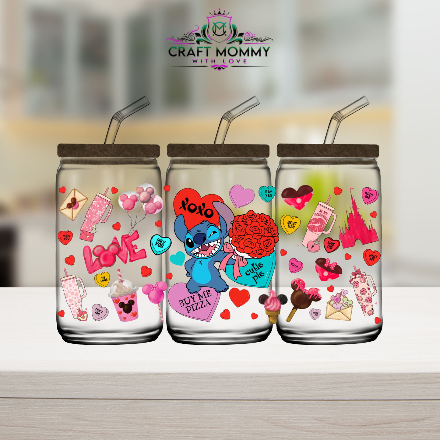 Blue Alien Valentine Series STYLE 001-010 UV DTF WRAP 16OZ