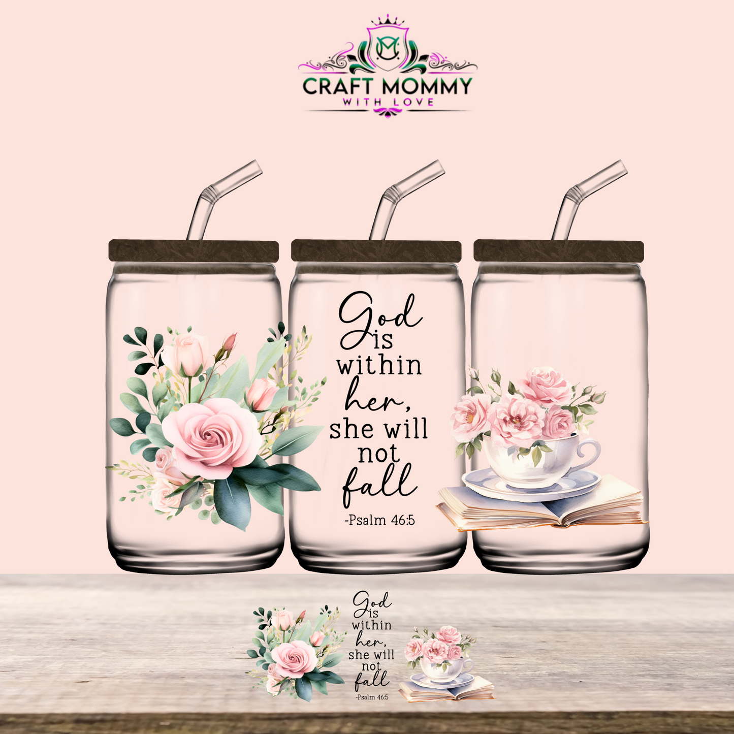 Psalm 45:5- UV DTF Wrap 16 oz