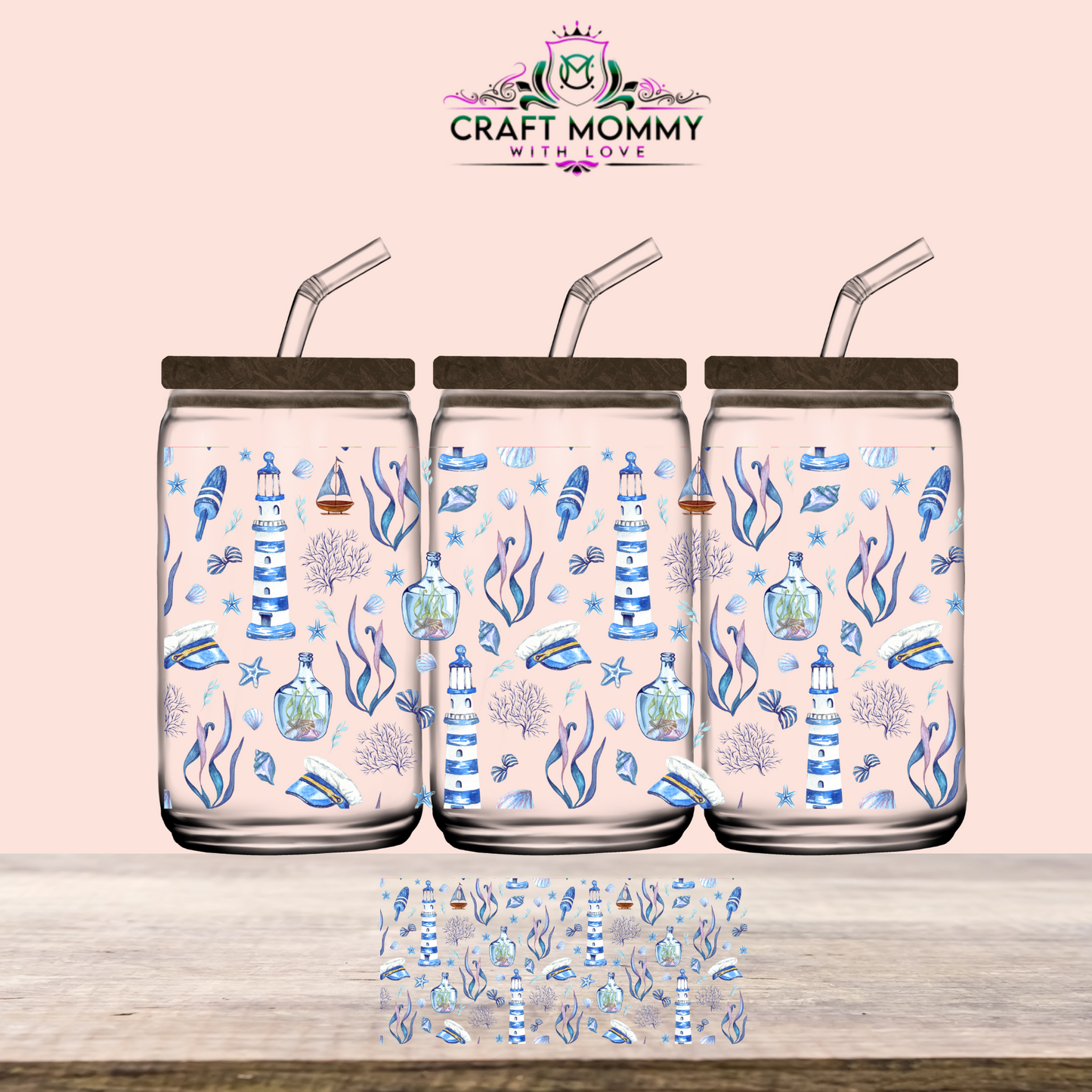 Nautical 004 - UV DTF WRAP 16oz