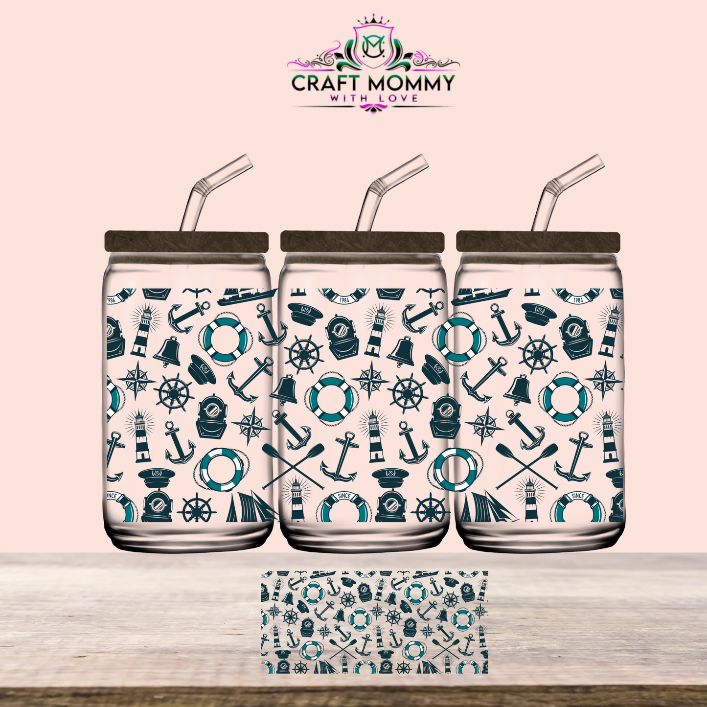 Nautical 005 - UV DTF WRAP 16oz