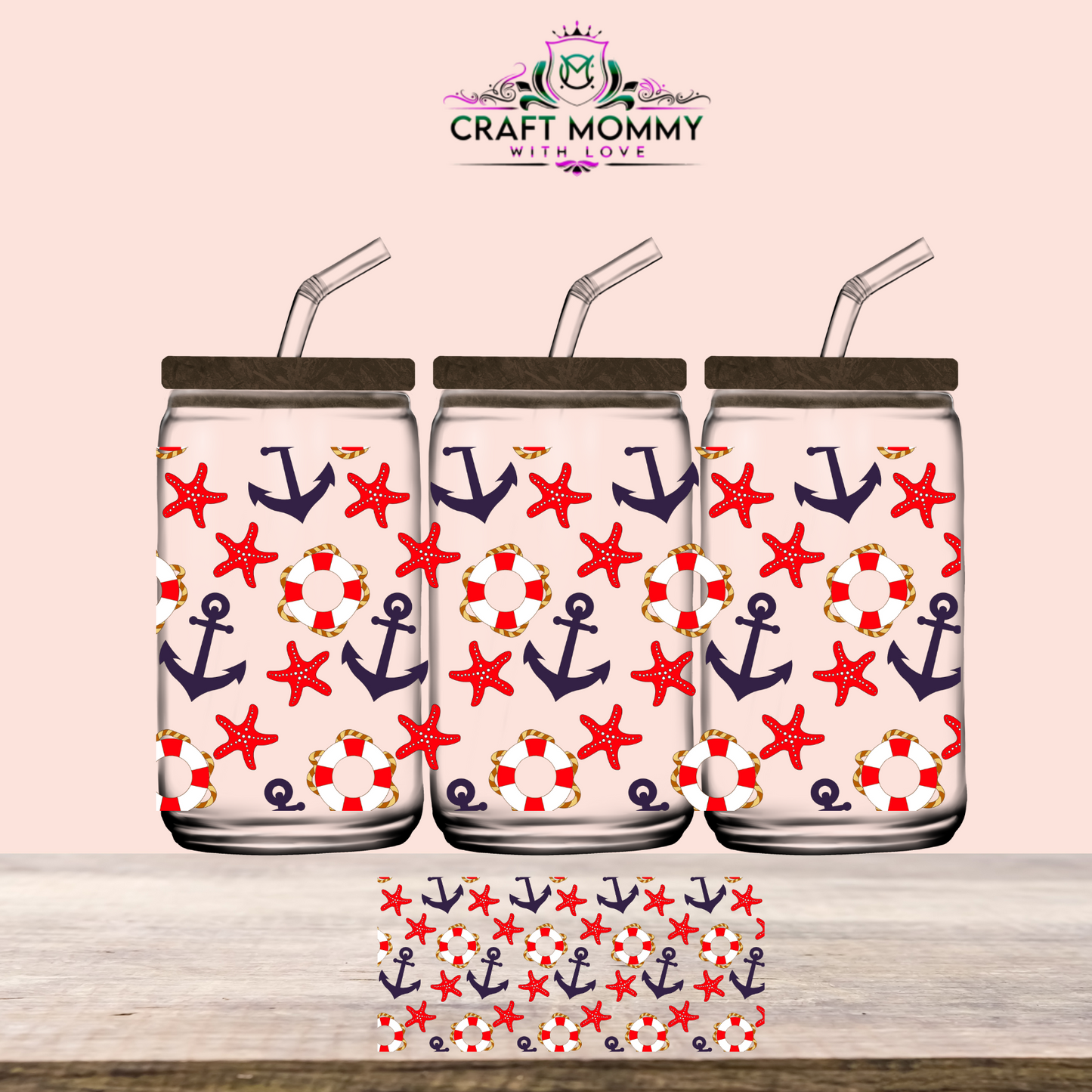 Nautical 006 - UV DTF WRAP 16oz