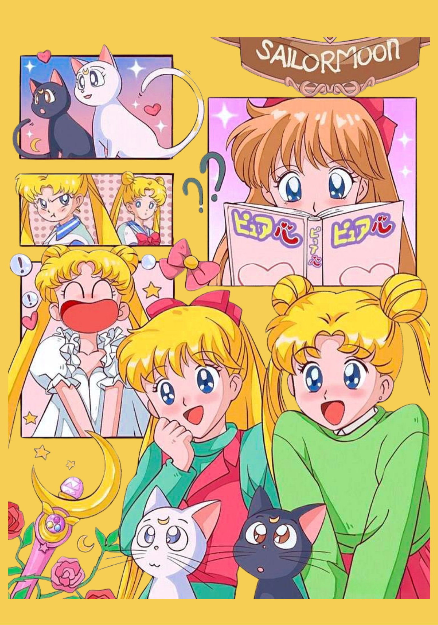 Sailor Moon- Composition book vinyl sticker (front and back)