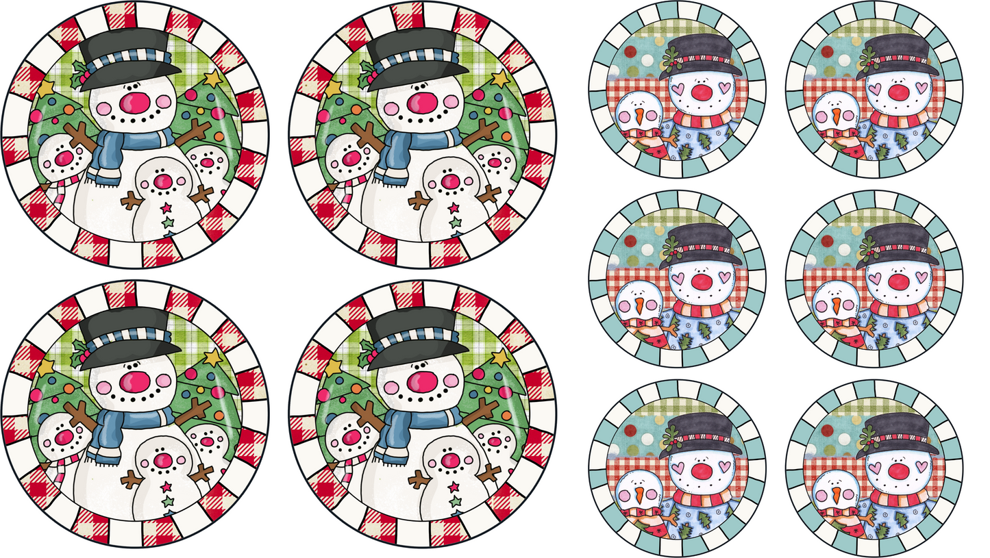 Christmas Ornaments snow man - UV DTF Sticker