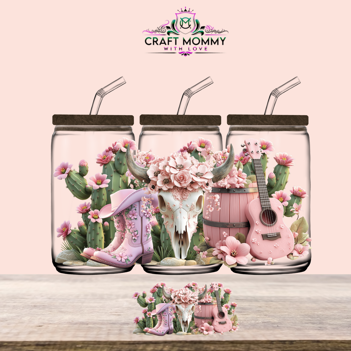 Pink Cowgirl- UV DTF Wrap 16 oz